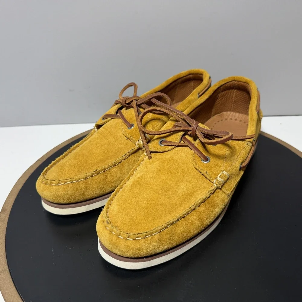Allen Edmonds Shoes Mens Size 9 D Yellow Suede Boat Moc Toe Casual Forte 10